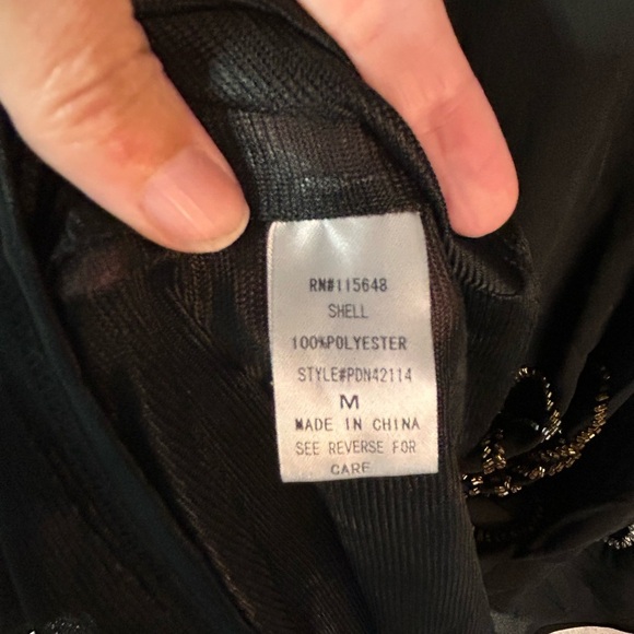 Beaded Bat Wing  Blouse V-Neck Elastic Waist Peplum Art Deco M - Picture 4 of 7